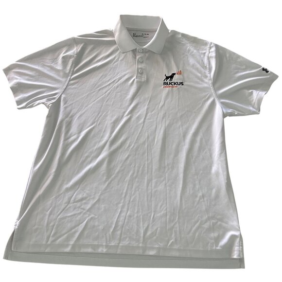 Under Armour Ruckus CommScope Employee Polo Shirt XL Loose Fit Mens Short Sleeve - Picture 1 of 6